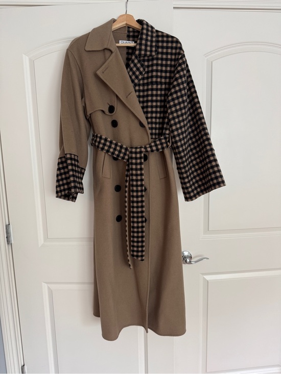 Quaint Durlana Quantas Jackets & Blazers - Quaint Josephine 80% Wool 20% Cashmere Plaid Trench Coat Size 38